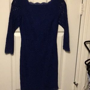 Cache navy Blue 3/4 lace dress